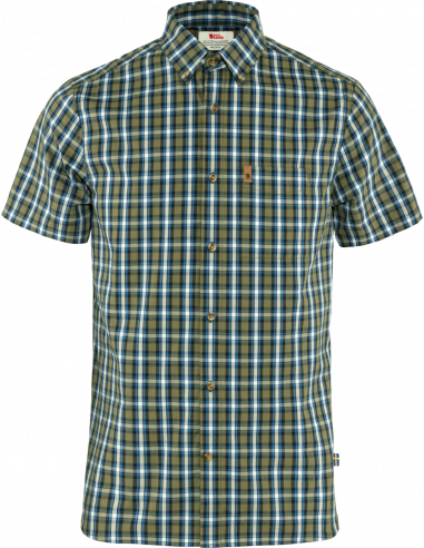 Fjällräven Övik Shirt Short Sleeve - Green / Alpine Blue